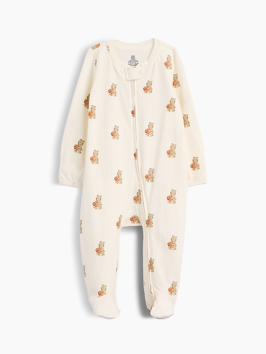 Image number 1 showing, Baby Organic Cotton Print Footed One-Piece