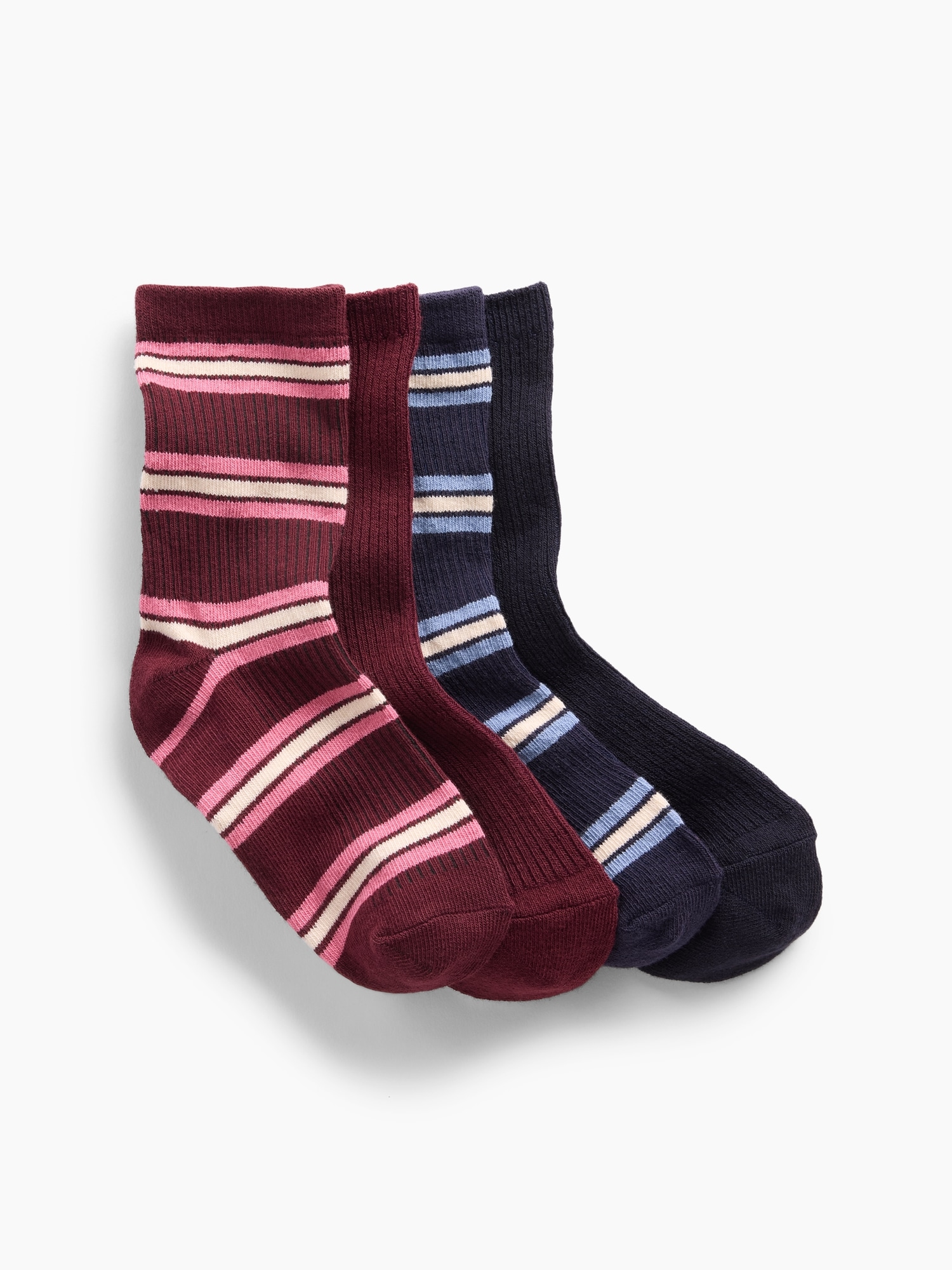 Kids Rib Crew Socks (4-Pack