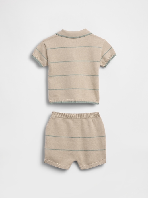 Image number 2 showing, Baby Sweater Polo Stripe Outfit Set