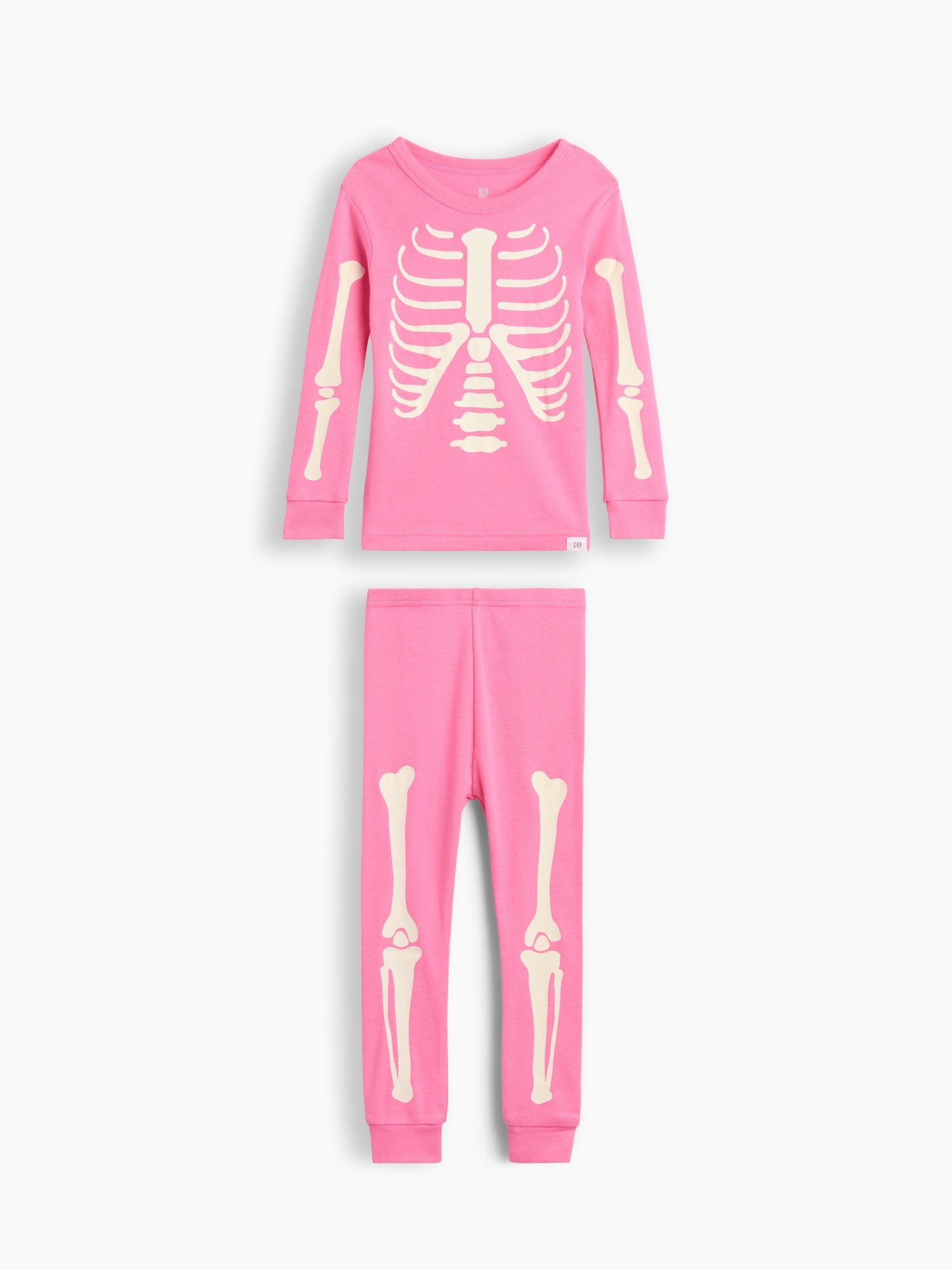 Детская пижама Gap Glow-In-The-Dark со скелетом из хлопка