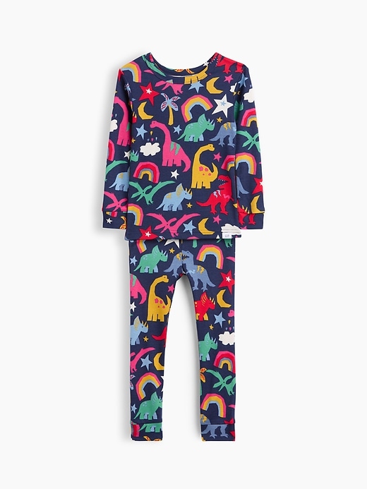 Image number 1 showing, Baby & Toddler Organic Brushed Cotton Rainbow Dino PJ Set