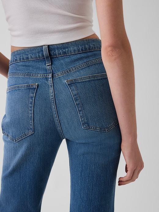 Image number 6 showing, Mid Rise Split-Hem Relaxed Straight Jeans