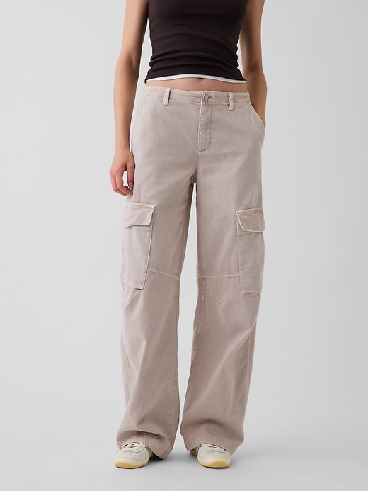 Image number 2 showing, Low Rise Twill Baggy Barrel Cargo Pants
