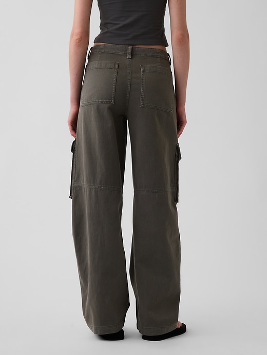 Image number 5 showing, Low Rise Twill Baggy Barrel Cargo Pants