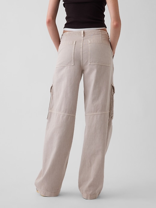 Image number 4 showing, Low Rise Twill Baggy Barrel Cargo Pants
