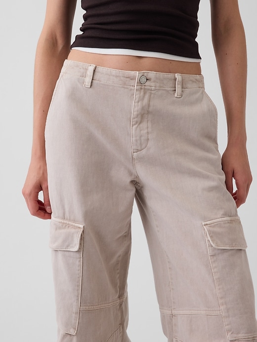 Image number 5 showing, Low Rise Twill Baggy Barrel Cargo Pants