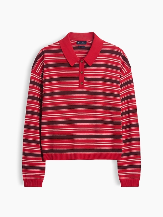 Image number 5 showing, 100% Cotton Relaxed Polo Sweater