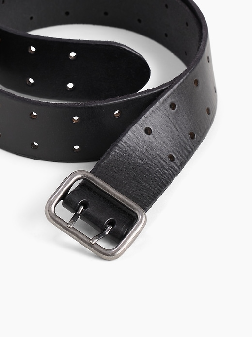 Image number 2 showing, Double-Prong Leather Belt