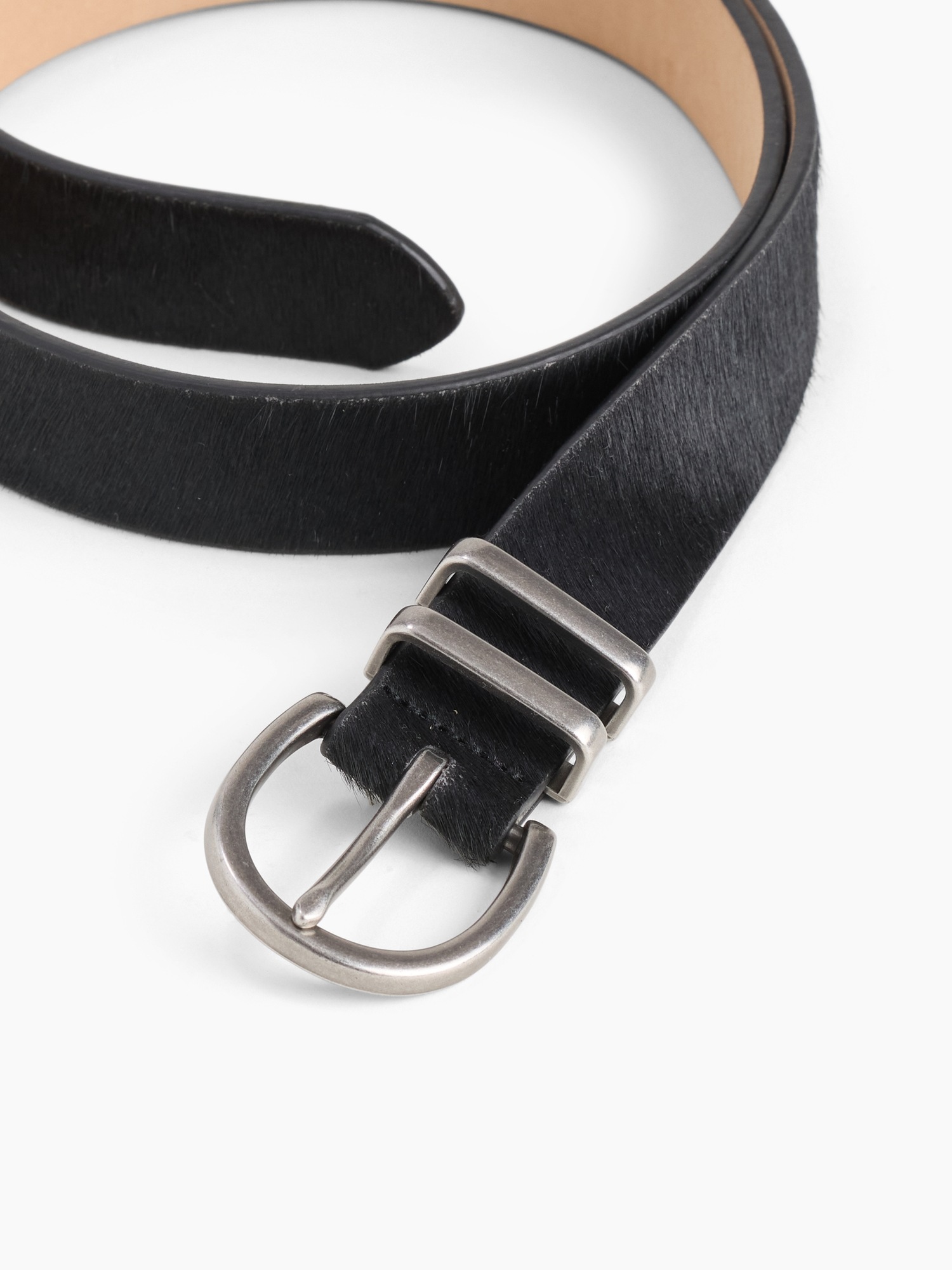 Женский ремень Gap Calf Hair Belt, цвет: Чёрный — фото 3