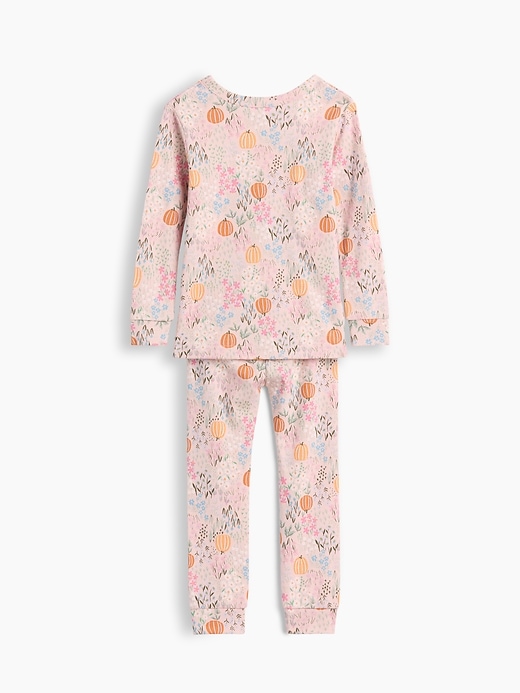 Image number 2 showing, Baby & Toddler Organic Brushed Cotton Floral Pumpkin PJ Set