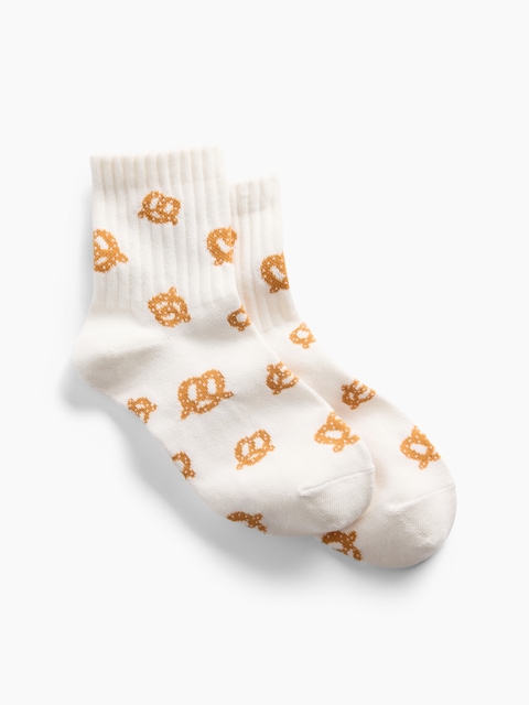 NYC Icon Print Half Crew Socks