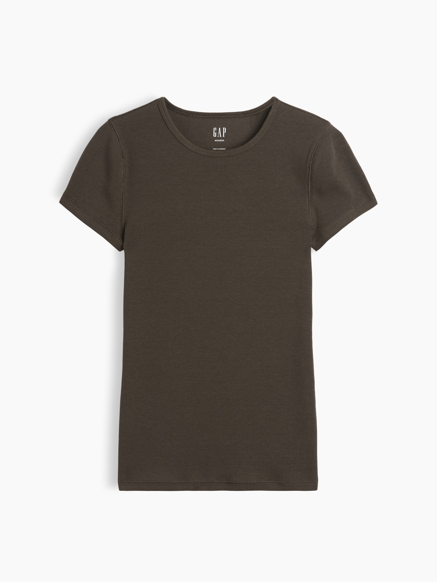 Женская футболка Gap Modern Rib, цвет: Зелёный — фото 5