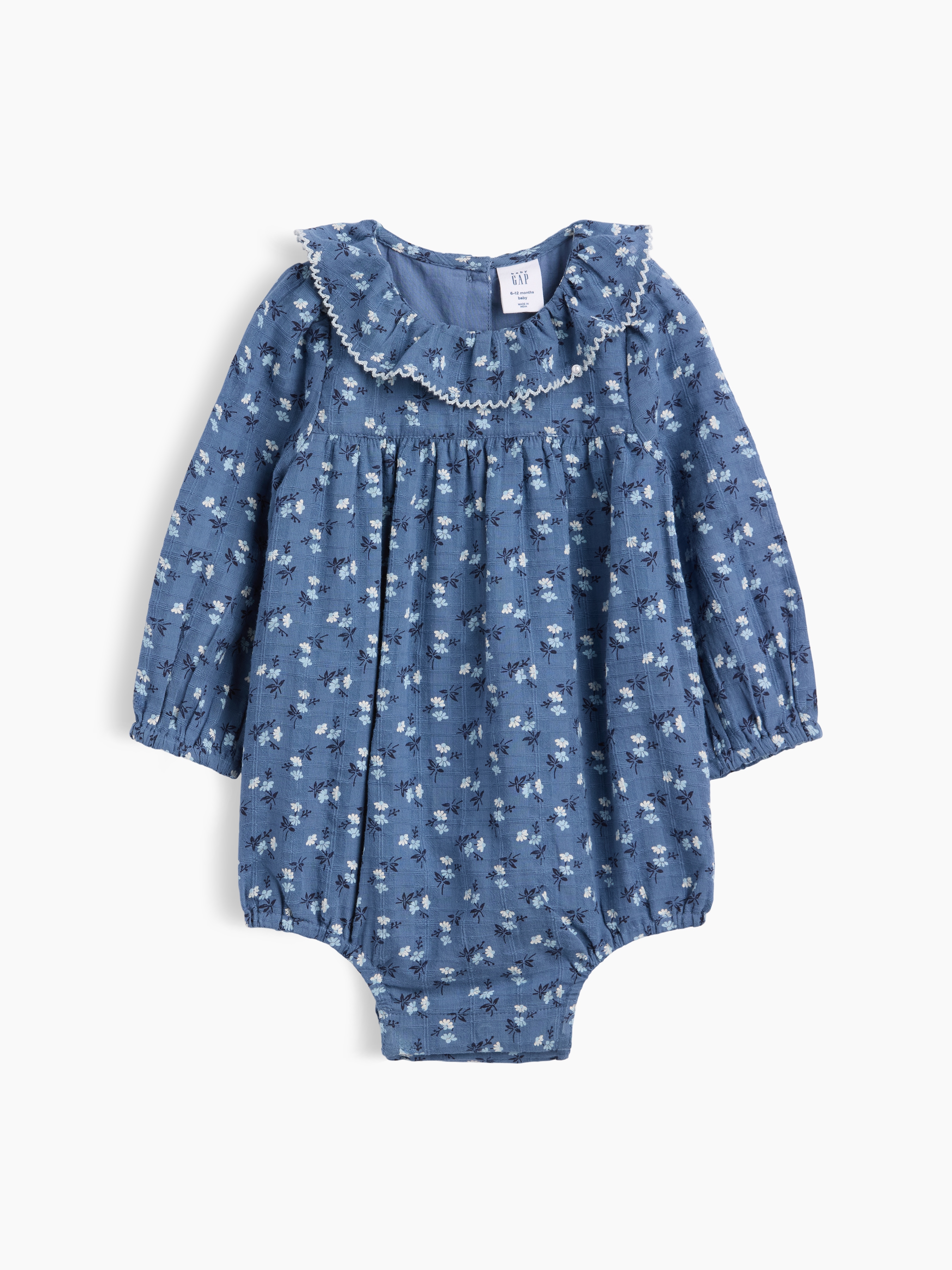 Baby Ruffle Collar Floral Bubble Bodysuit