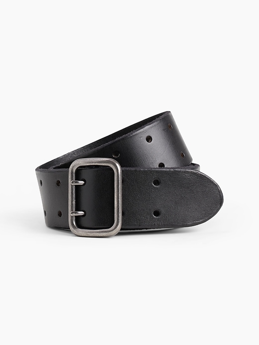 Image number 1 showing, Double-Prong Leather Belt