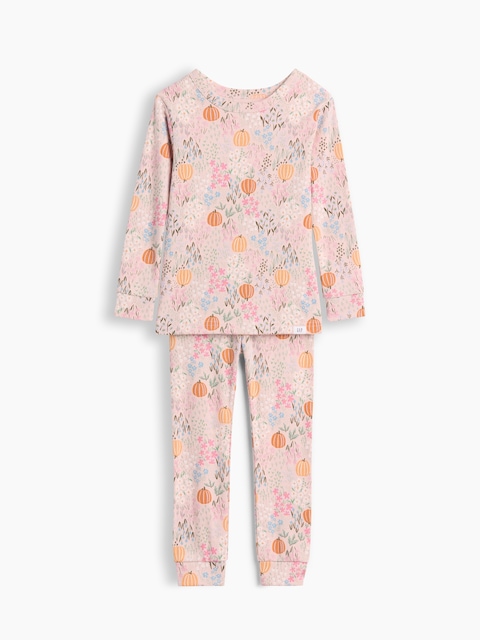 Baby & Toddler Organic Brushed Cotton Floral Pumpkin PJ Set