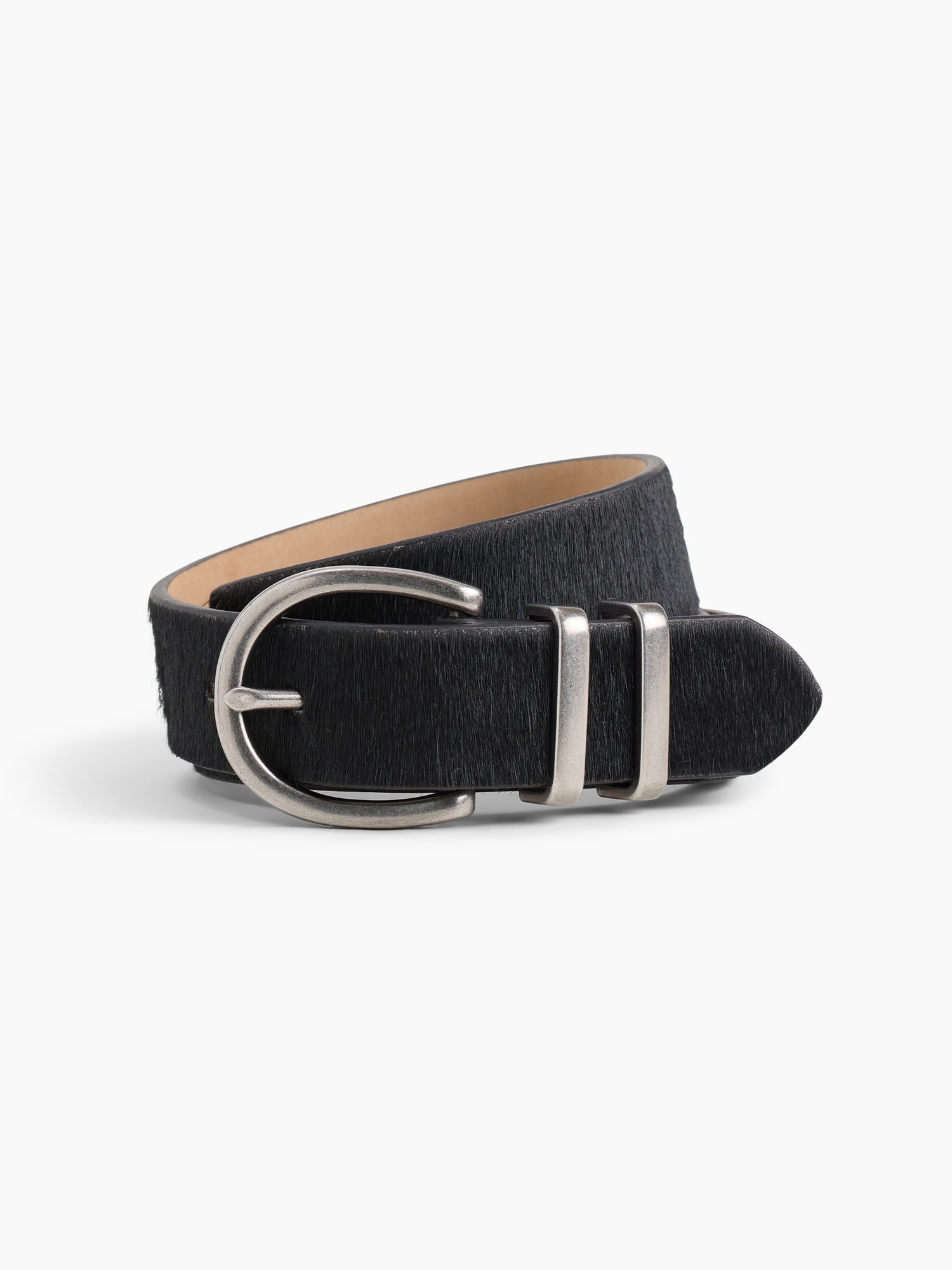 Женский ремень Gap Calf Hair Belt, цвет: Чёрный
