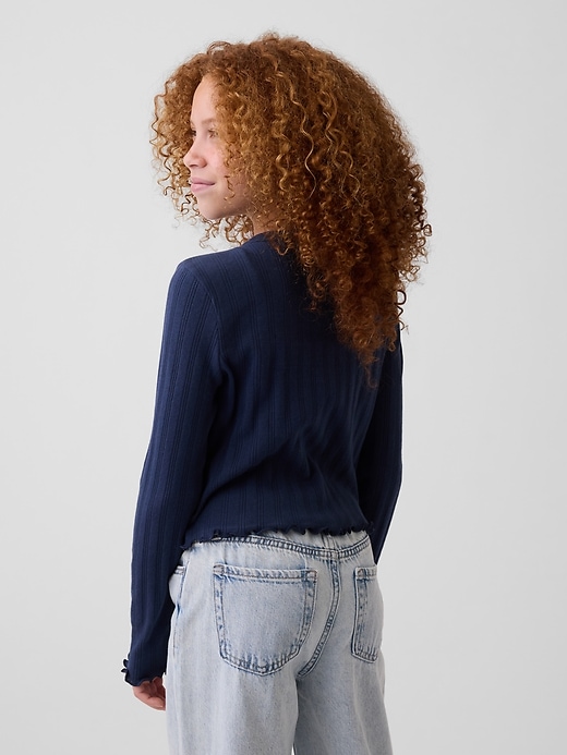Image number 3 showing, Kids Pointelle Rib Cardigan