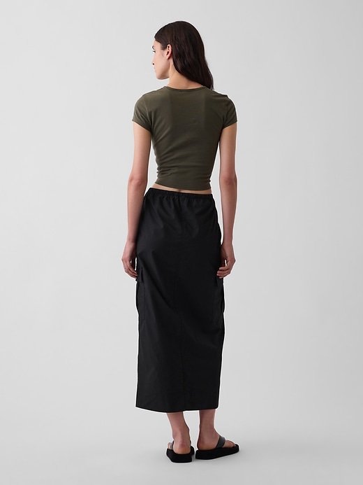 Image number 2 showing, Poplin Easy Cargo Maxi Skirt