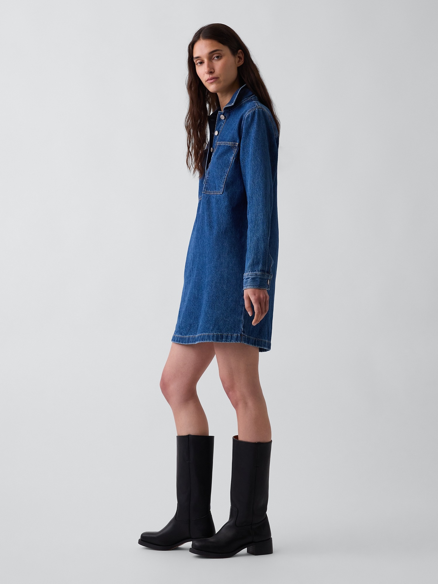 Denim Shift Mini Dress