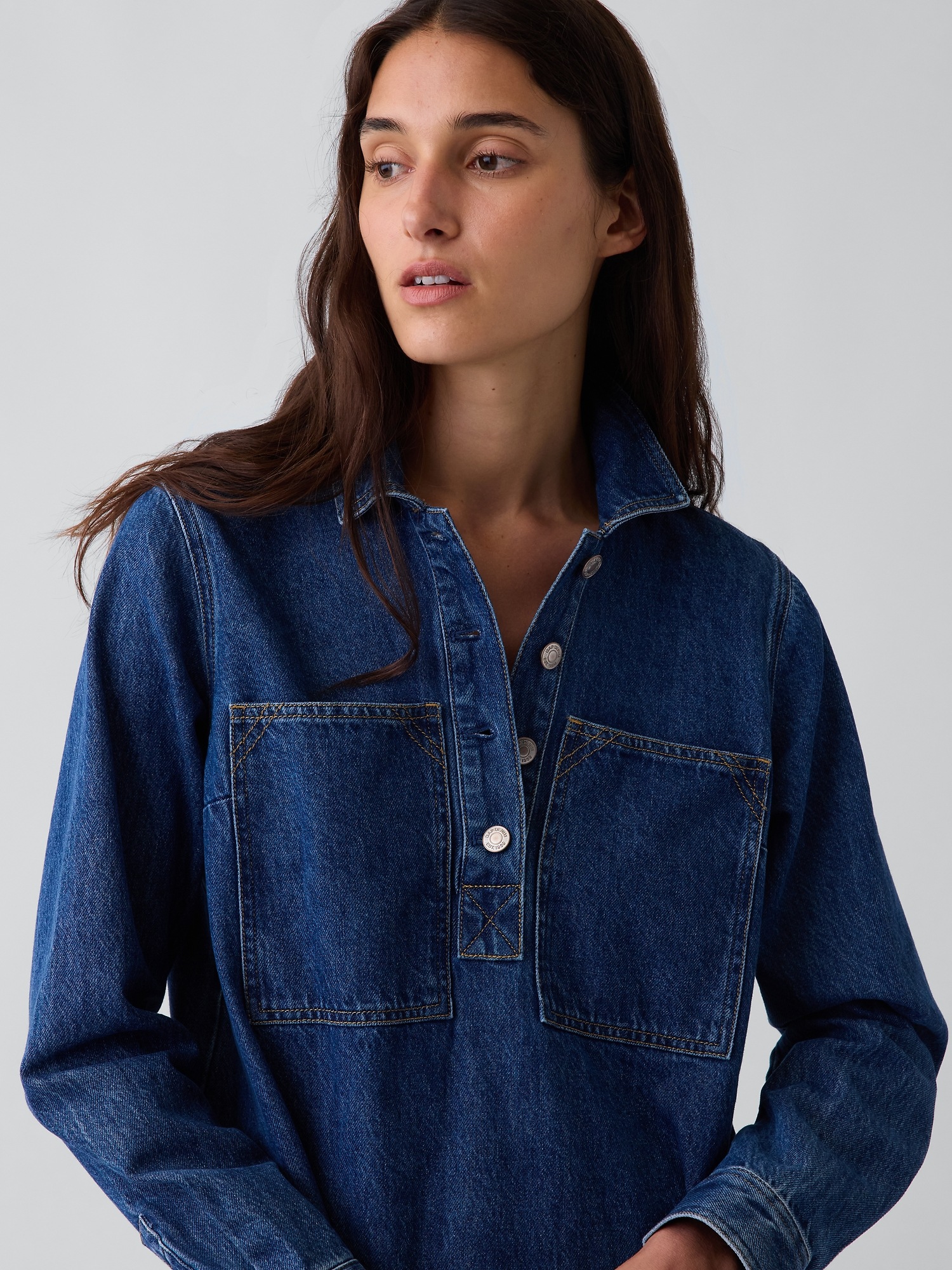 Gap Denim Shift Mini Dress — фото 3