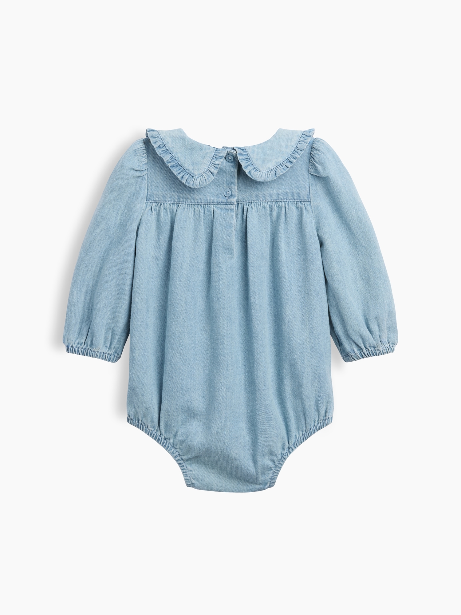 Baby Embroidered Denim Bubble Bodysuit