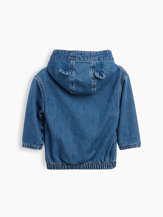 Image number 2 showing, Baby Jersey-Lined Hooded Denim Jacket