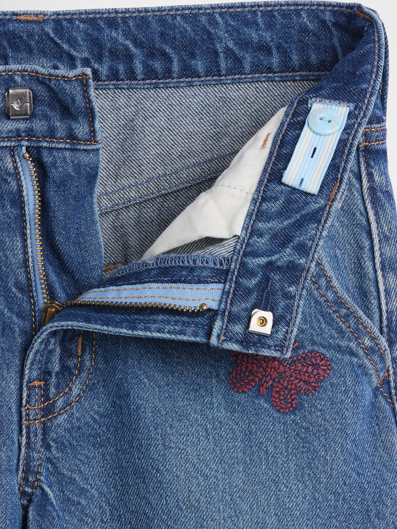 Kids Low Rise Embroidered Baggy Jeans