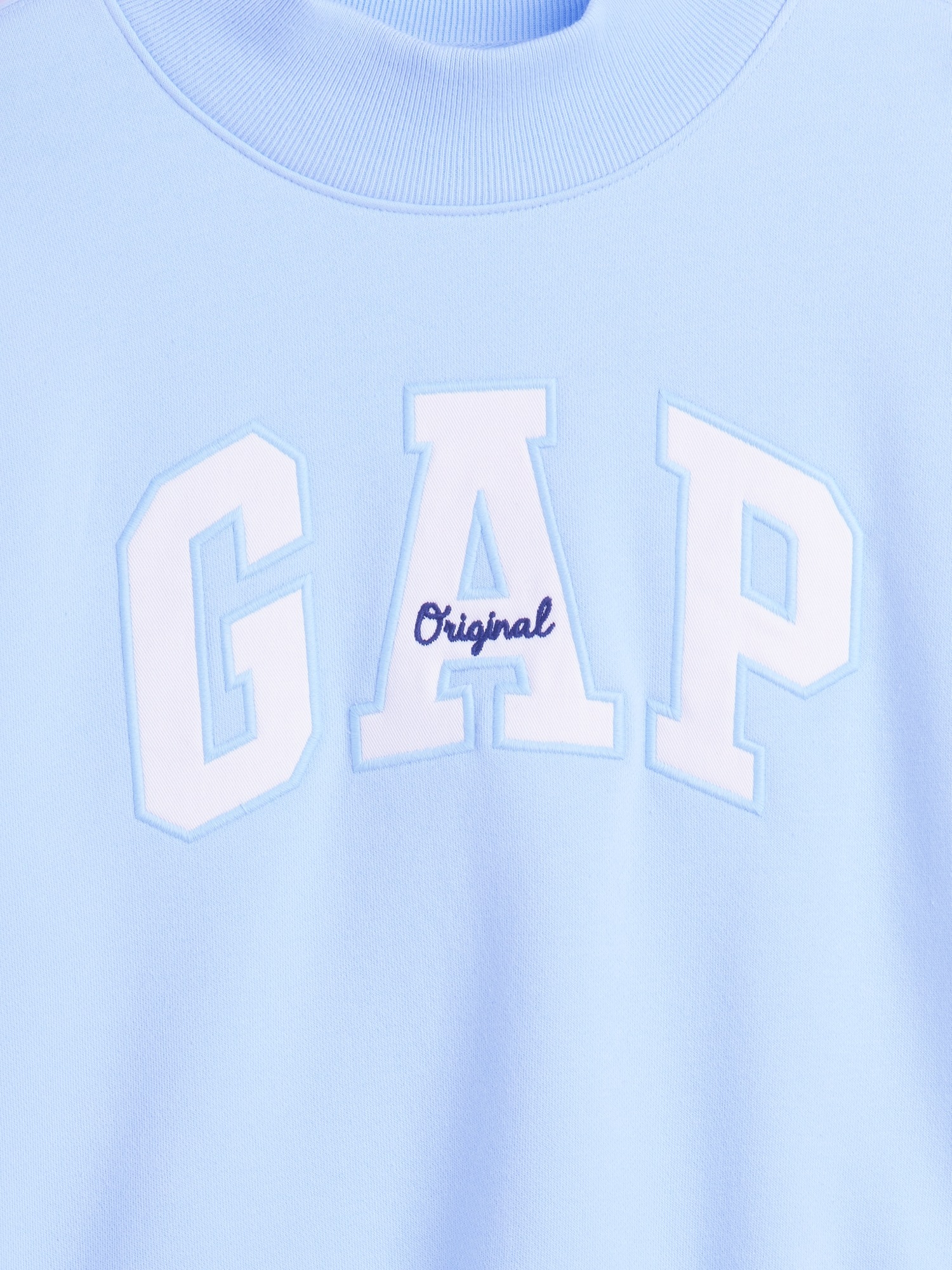Детский свитшот Gap VintageSoft Oversized Mockneck Logo, цвет: Синий — фото 5