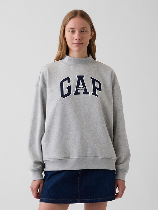 Image number 1 showing, VintageSoft Oversized Mockneck Logo Sweatshirt