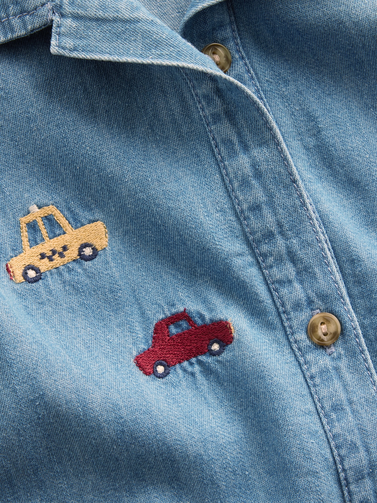 Gap Baby Embroidered Denim Shorty One-Piece — фото 2