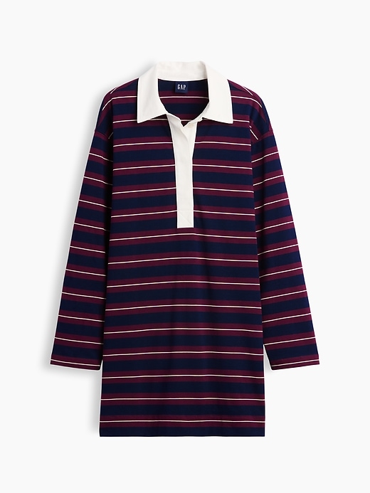 rugby stripe knit collared long sleeves mini dress Heavyweight Launchdate:2026-01-15