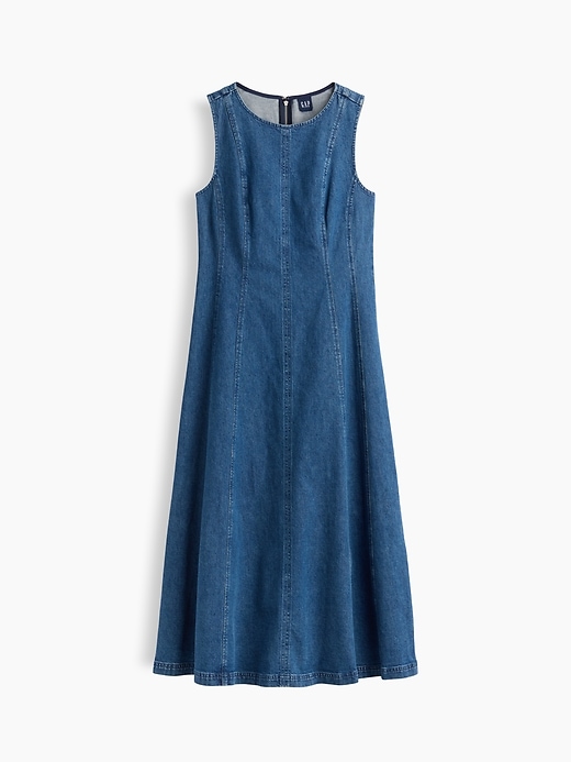 Image number 5 showing, Seamed Denim Maxi Dress