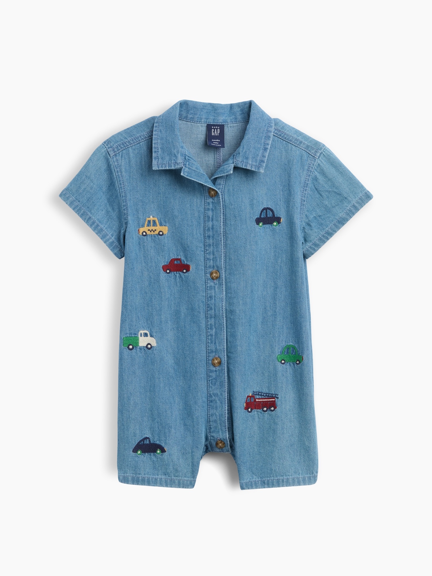 Gap Baby Embroidered Denim Shorty One-Piece