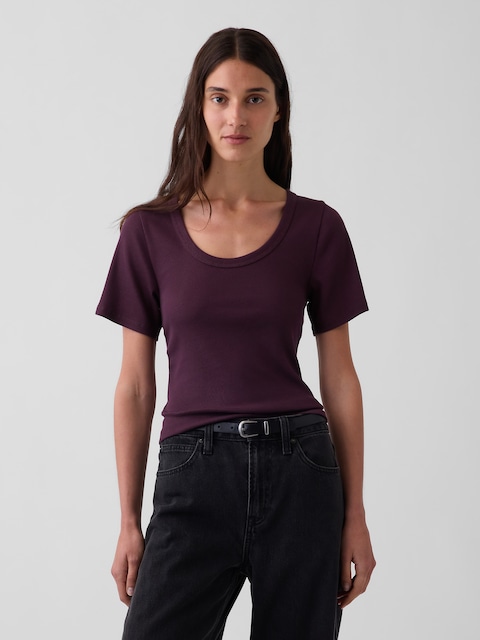Rib Scoop T-Shirt