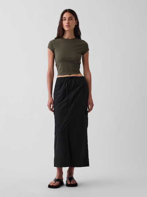 Poplin Easy Cargo Maxi Skirt