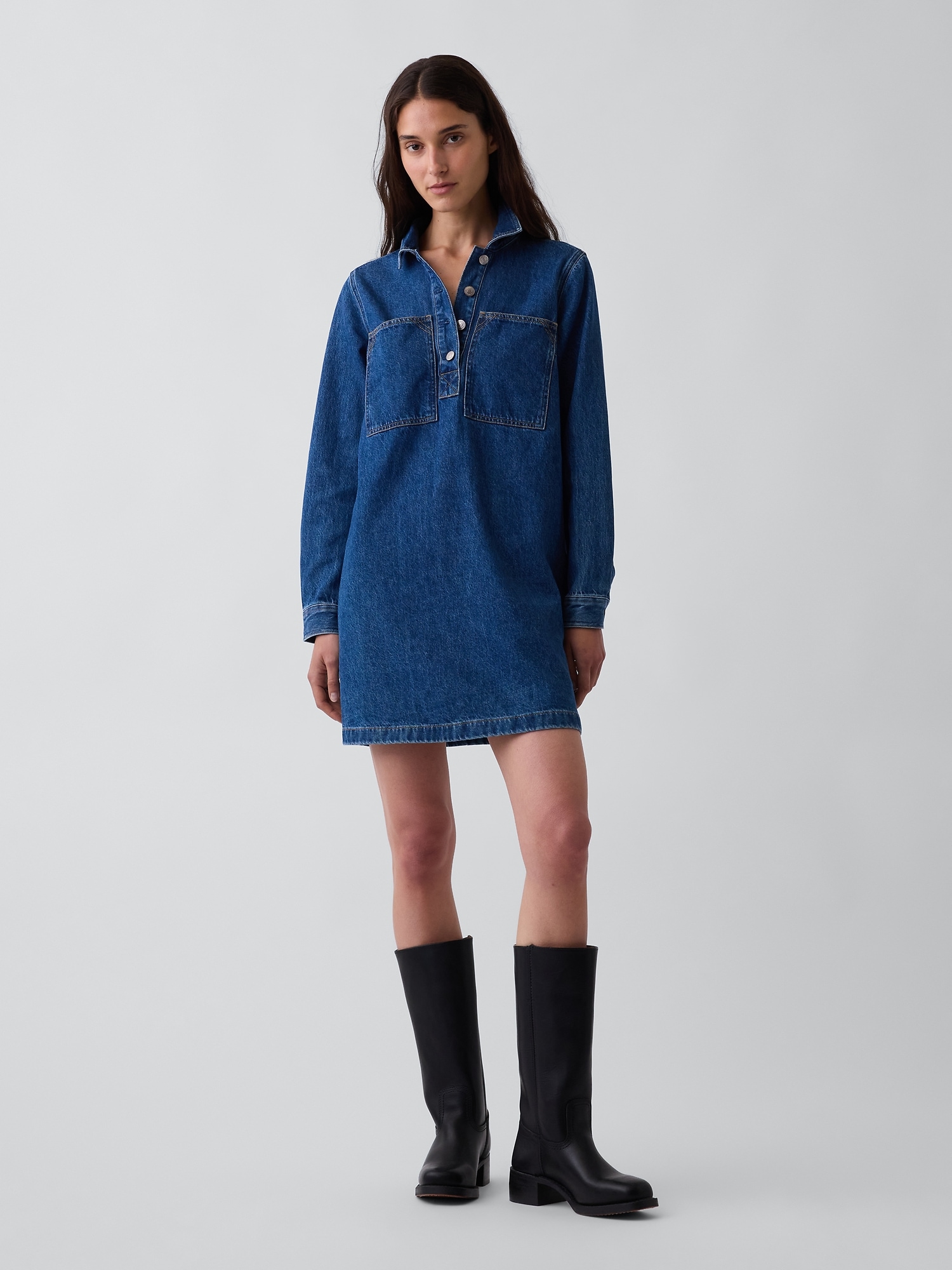 Denim Shift Mini Dress
