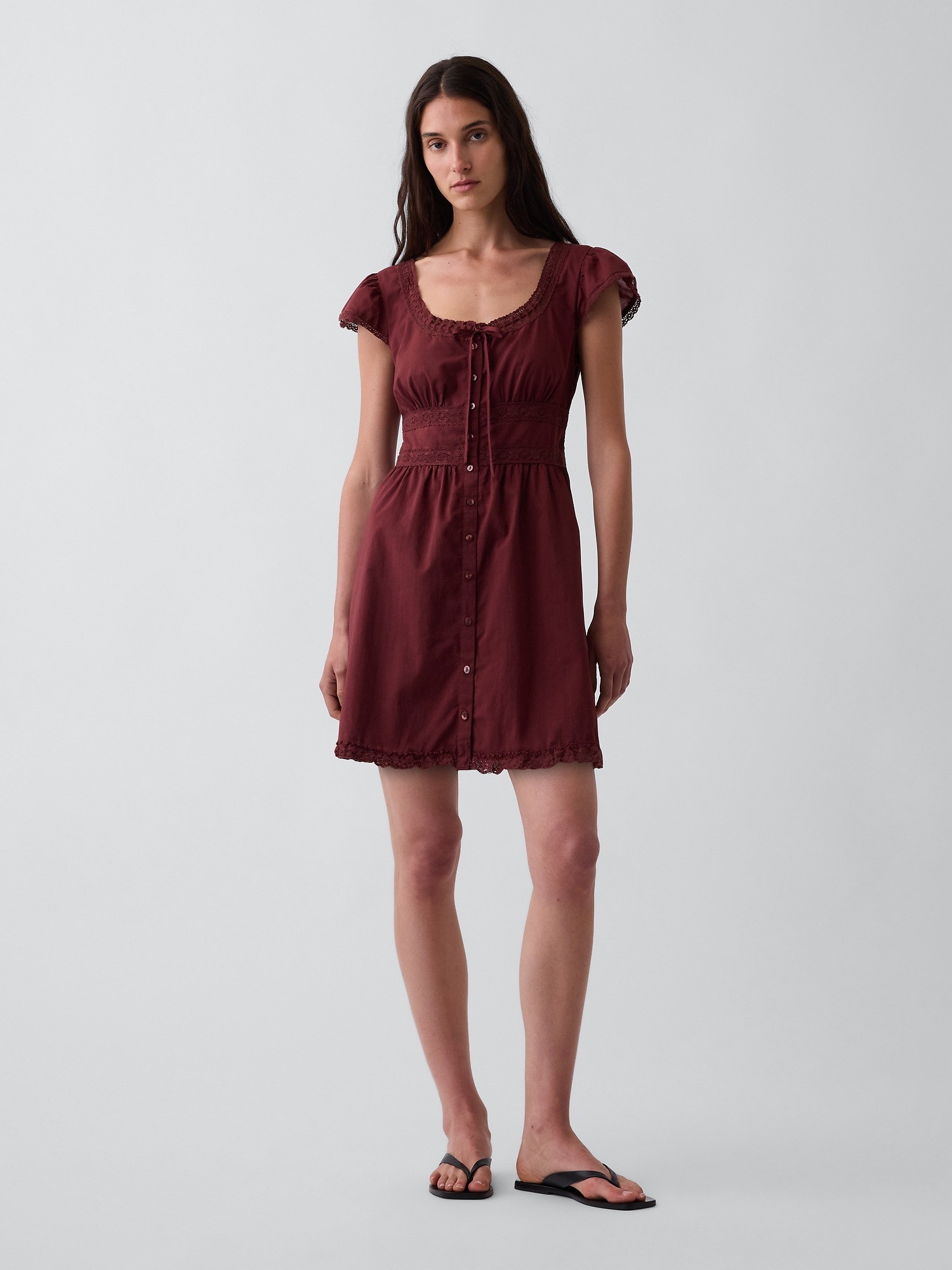 Женские платья Gap Scoop Neck Lace-Trim Mini Dress