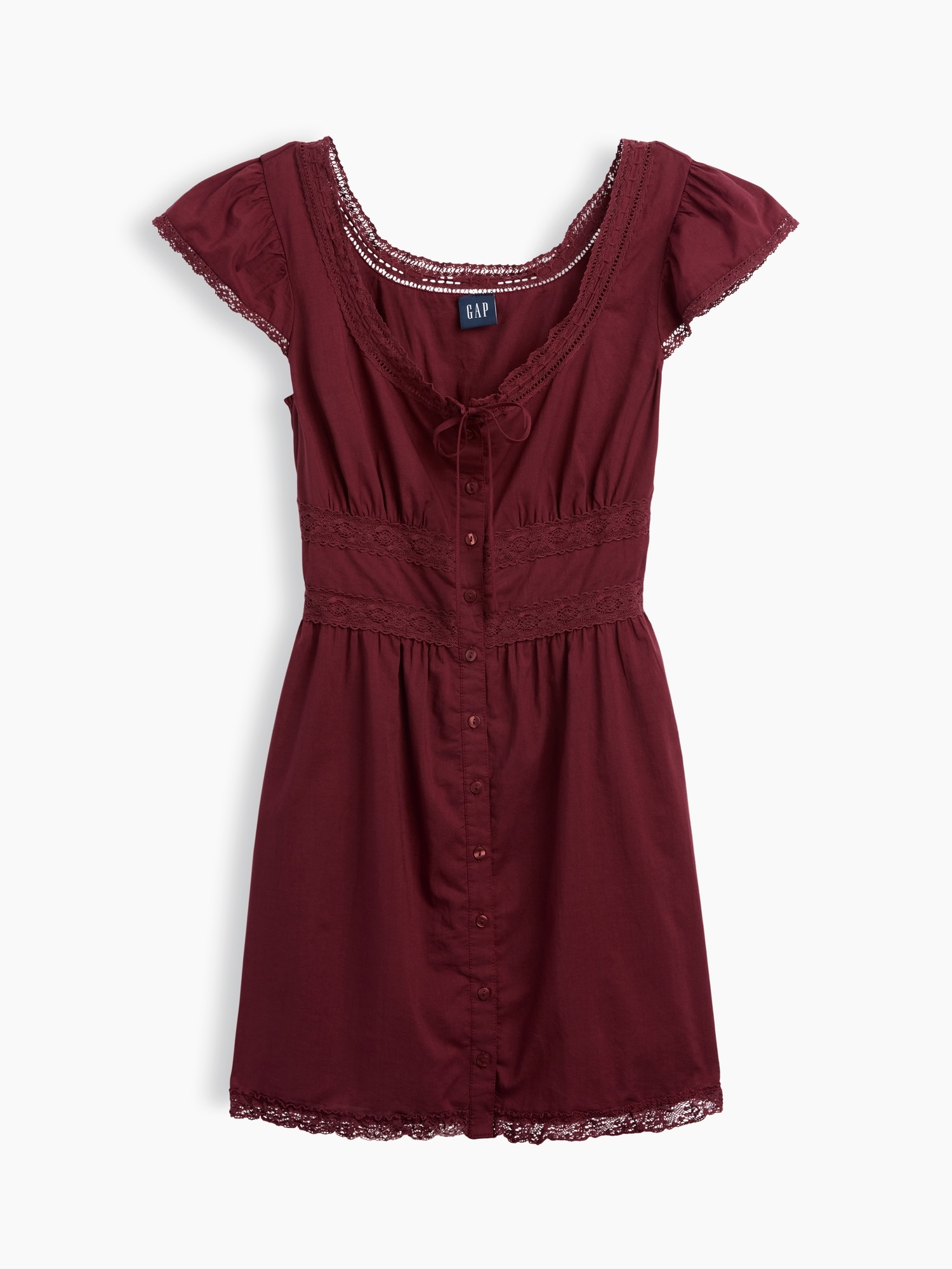 Женские платья Gap Scoop Neck Lace-Trim Mini Dress — фото 3