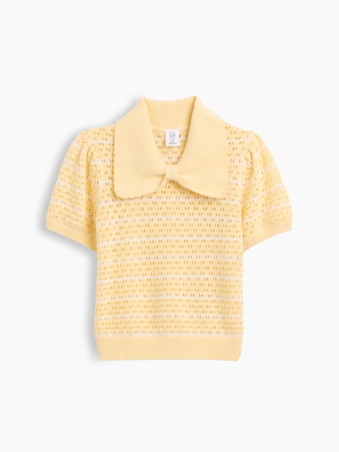 Baby & Toddler Bow Collar Pointelle Sweater