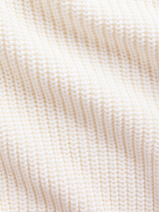 Image number 5 showing, 100% Cotton Oversized Shaker V-Neck Sweater
