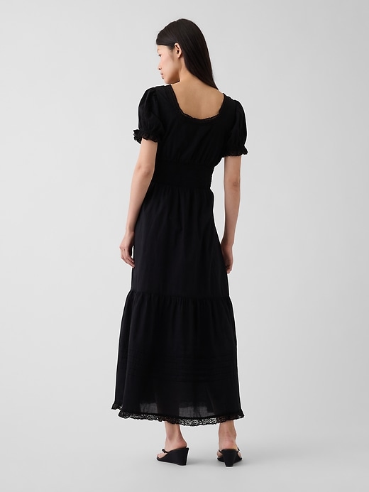 Image number 2 showing, Scoop-Neck Lace-Trim Tiered Maxi Dress