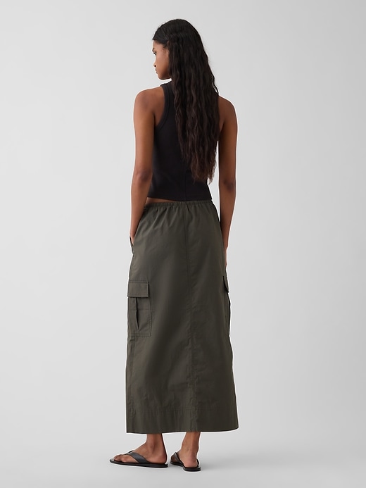 Image number 2 showing, Poplin Easy Cargo Maxi Skirt