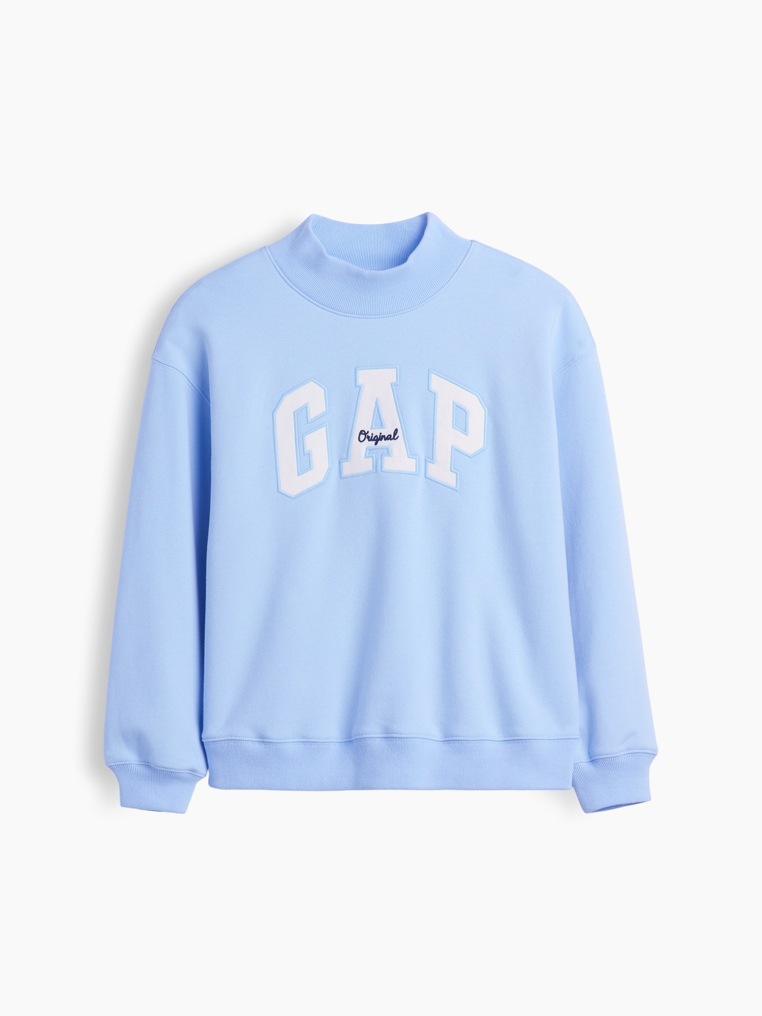 Детский свитшот Gap VintageSoft Oversized Mockneck Logo, цвет: Синий — фото 2