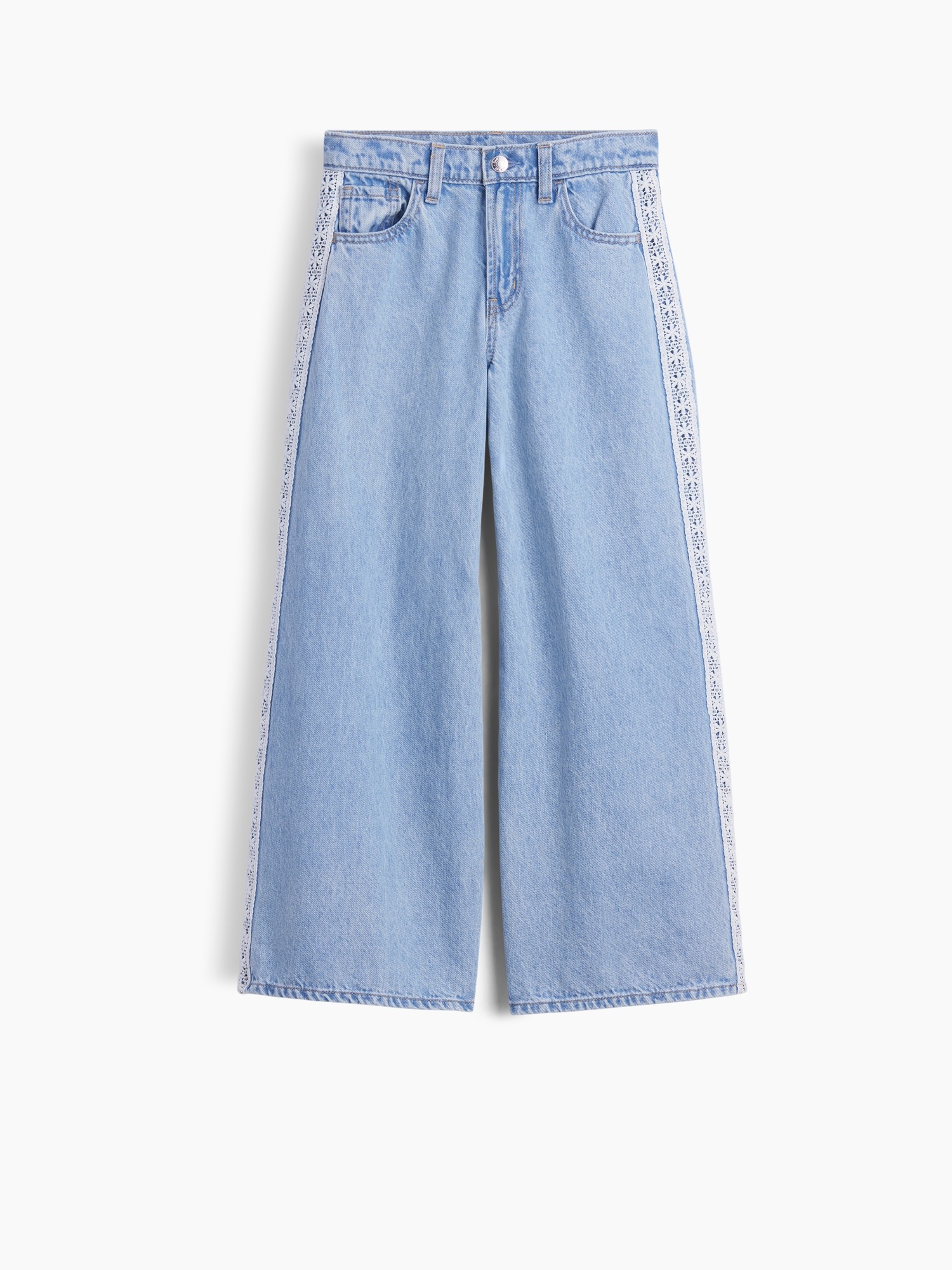 Детские джинсы Gap Kids Low Rise Lace-Trim Baggy Jeans — фото 2