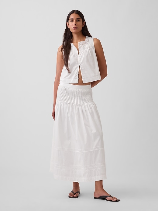 Image number 1 showing, Poplin Pintuck Maxi Skirt
