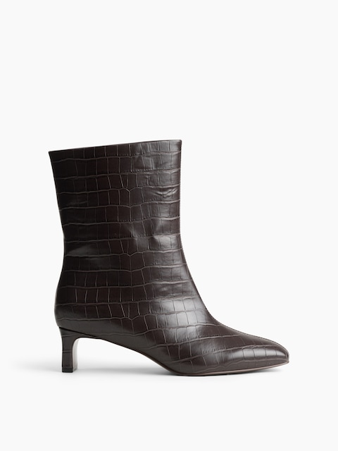Vegan Leather Crocodile Boots