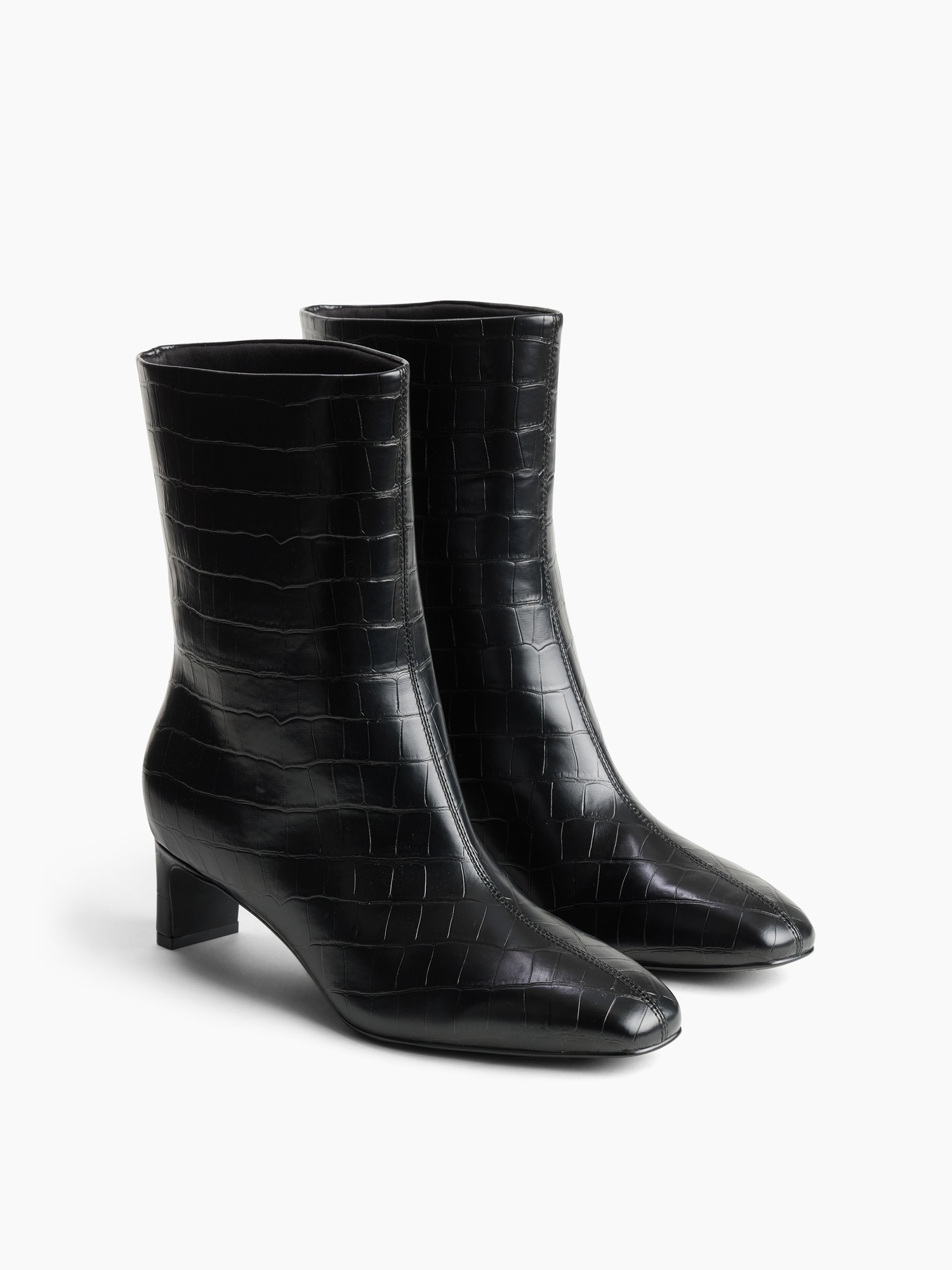Женские ботинки Gap Vegan Leather Crocodile, цвет: Чёрный — фото 2