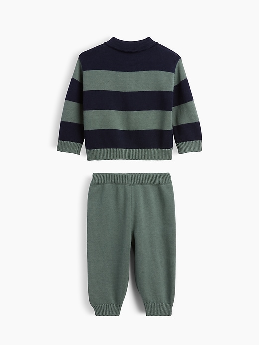 Image number 2 showing, Baby Stripe Polo Sweater Outfit Set