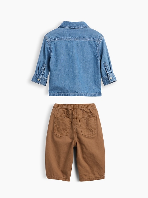 Image number 2 showing, Baby Denim Outfit Set