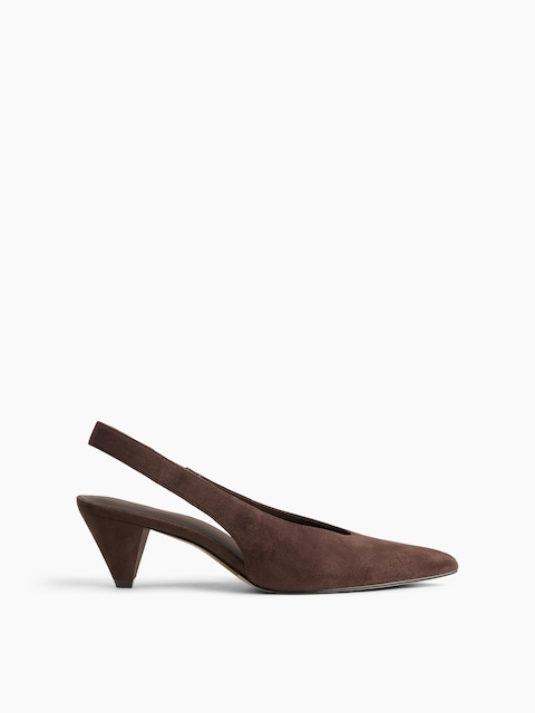 Vegan Suede Slingback Mules